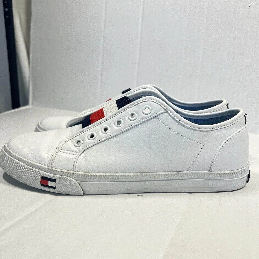Tommy‎ Hilfiger Women's 8 Twanni White Leather Preppy Sporty Nautical